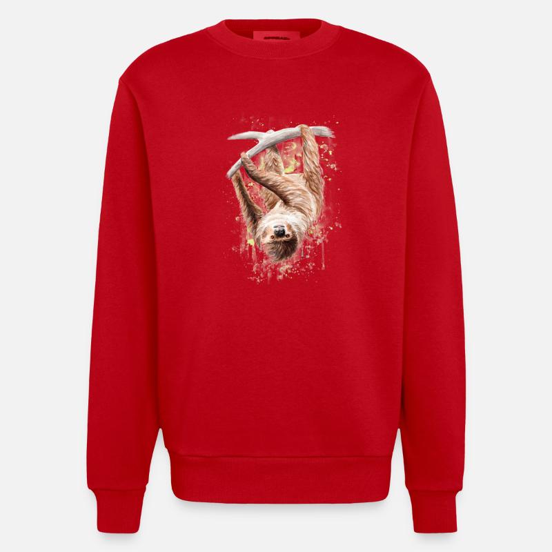 Faultier - Heavyweight Oversized Organic Crew Neck Made in EU - Rot
