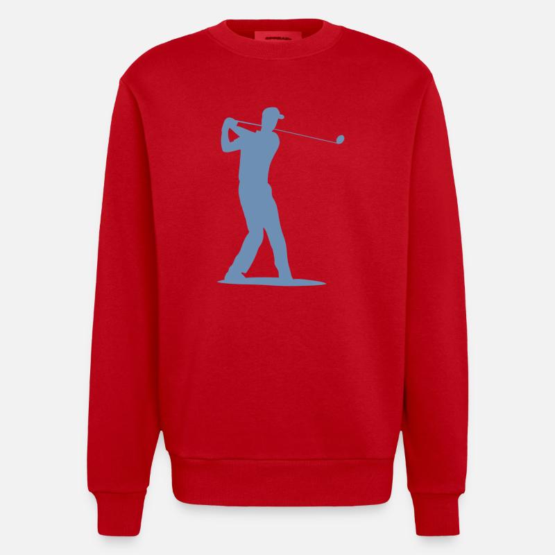Silhouette de golfeur - Tee Golf - Sweat bio épais oversize fabriqué en UE - rouge