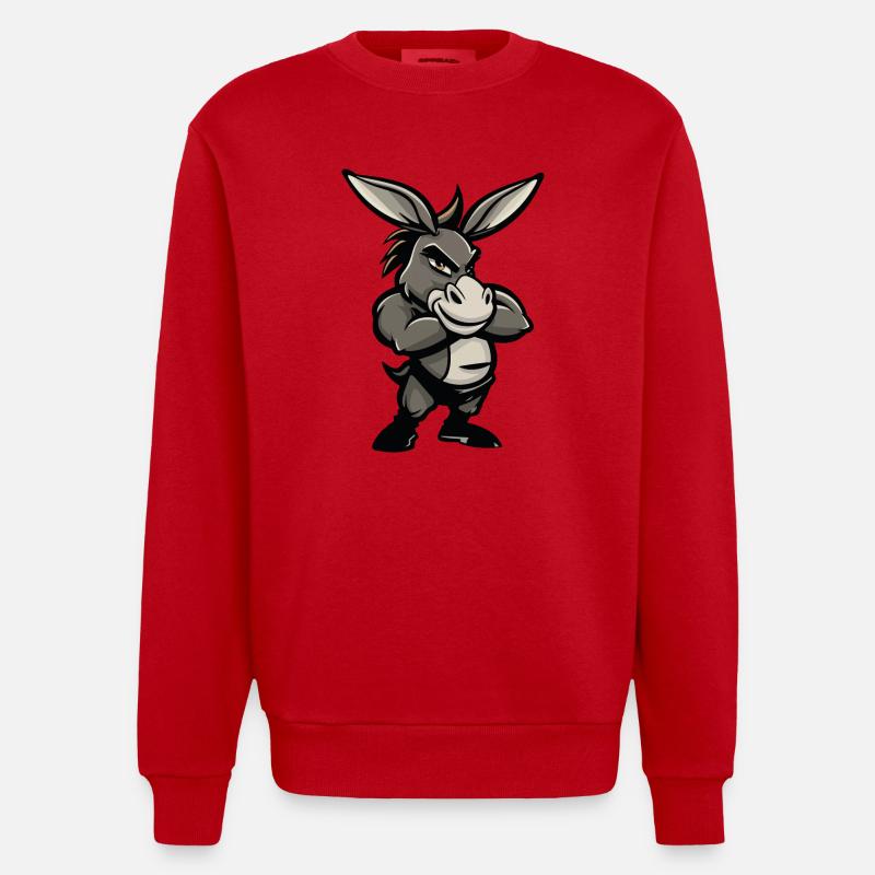 esel comic - Heavyweight Oversized Organic Crew Neck Made in EU - Rot