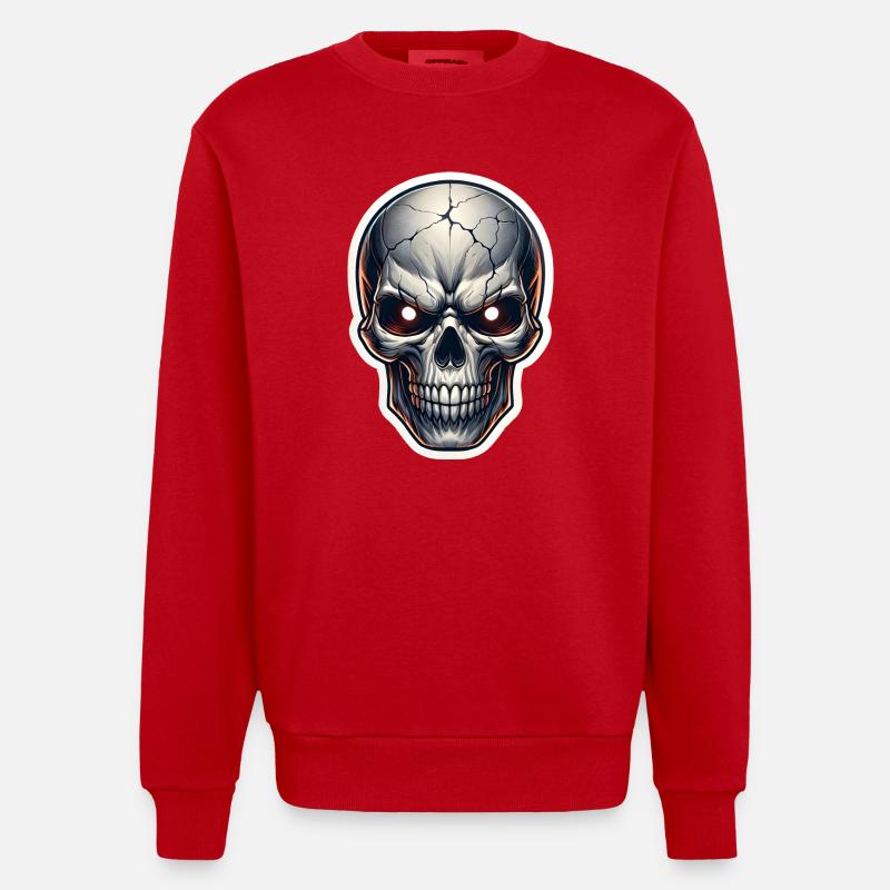 Schädel - Heavyweight Oversized Organic Crew Neck Made in EU - Rot