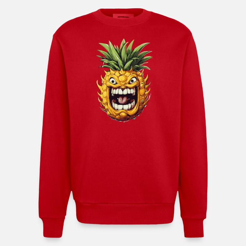 Drôle de fruit d’ananas - Sweat bio épais oversize fabriqué en UE - rouge