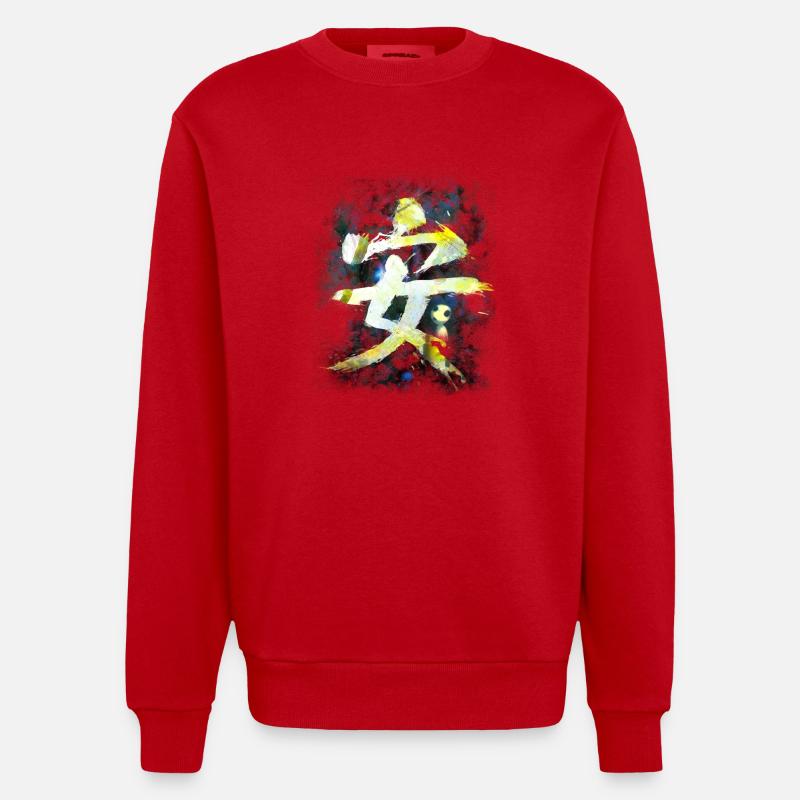 tranquillité - Sweat bio épais oversize fabriqué en UE - rouge