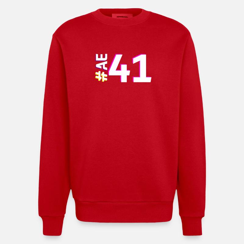 AE41-KARTON - Heavyweight Oversized Organic Crew Neck Made in EU - Rot