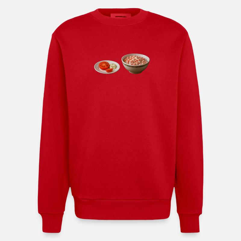 Salade de tomates avec crème sure - Sweat bio épais oversize fabriqué en UE - rouge