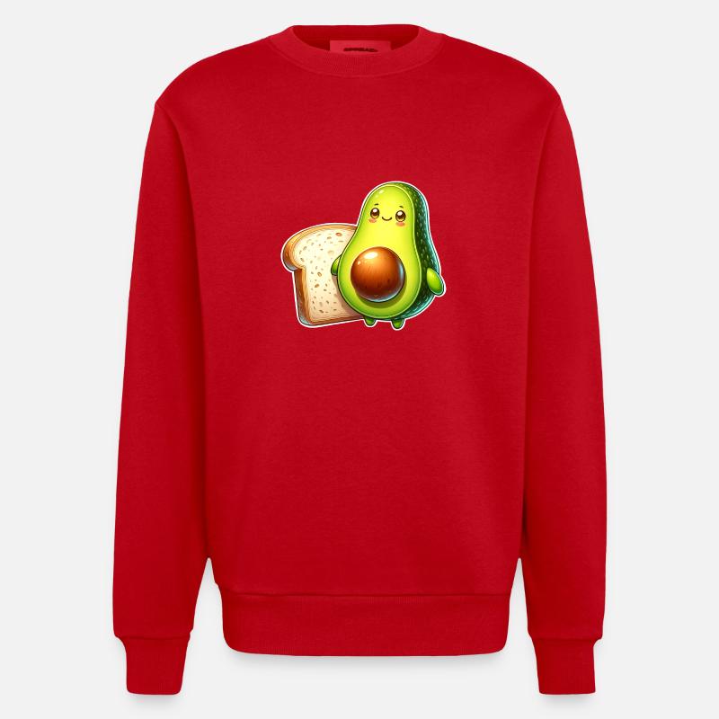 Toast à l’avocat - Sweat bio épais oversize fabriqué en UE - rouge