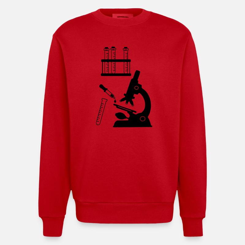 Recherche en laboratoire de microscope - Sweat bio épais oversize fabriqué en UE - rouge