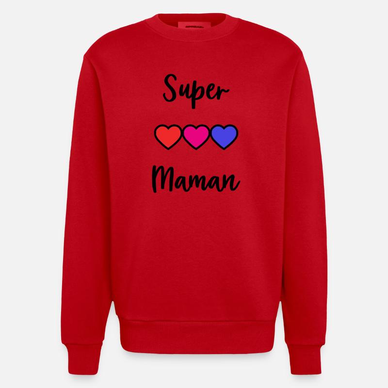MAMA - Heavyweight Oversized Organic Crew Neck Made in EU - Rot