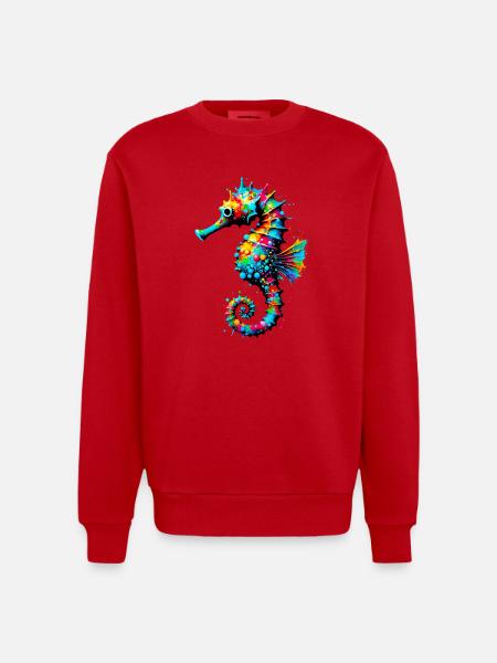 Hippocampe - Sweat bio épais oversize fabriqué en UE - rouge