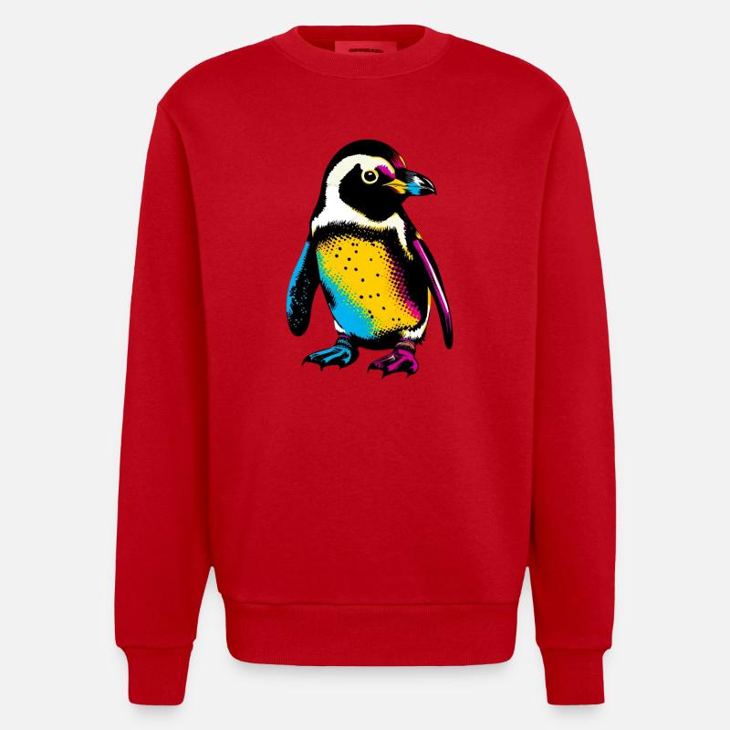 Pinguin - Heavyweight Oversized Organic Crew Neck Made in EU - Rot