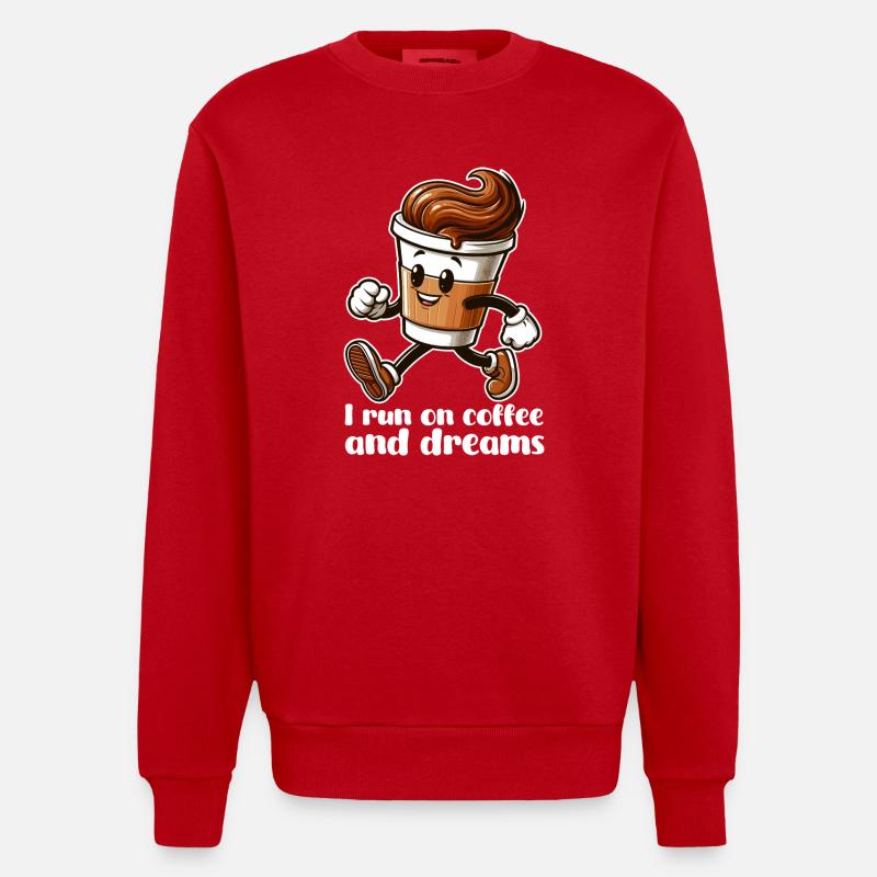 Kaffee Träume Geschenk - Heavyweight Oversized Organic Crew Neck Made in EU - Rot