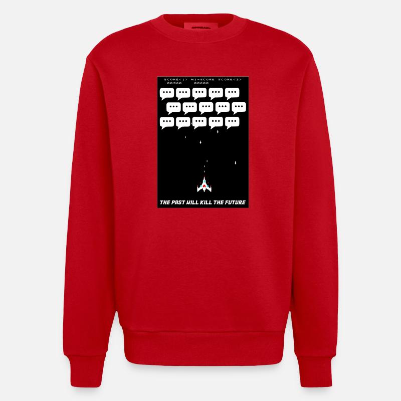 The past will kill the future - Heavyweight Oversized Organic Crew Neck Made in EU - red
