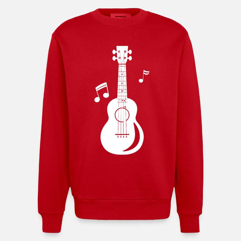 Graphiques Ukulele - Sweat bio épais oversize fabriqué en UE - rouge