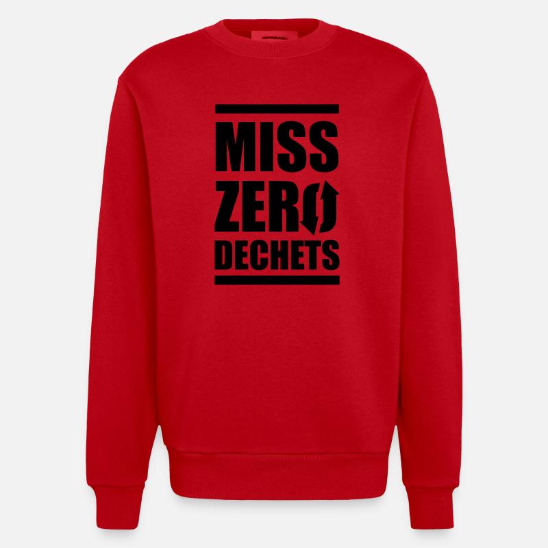Miss Zero Dechet - Sweat bio épais oversize fabriqué en UE - rouge