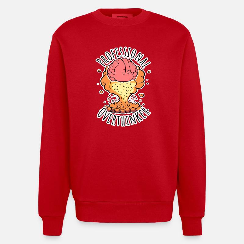Réfléchisseur professionnel - Explosion cérébrale ! - Sweat bio épais oversize fabriqué en UE - rouge