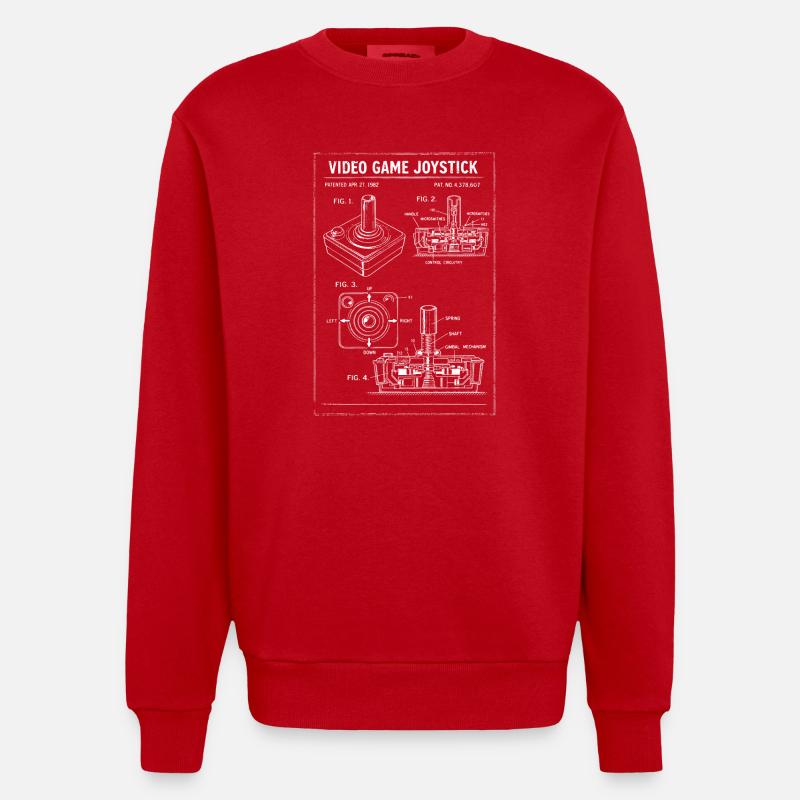 Plan rétro du joystick - Sweat bio épais oversize fabriqué en UE - rouge