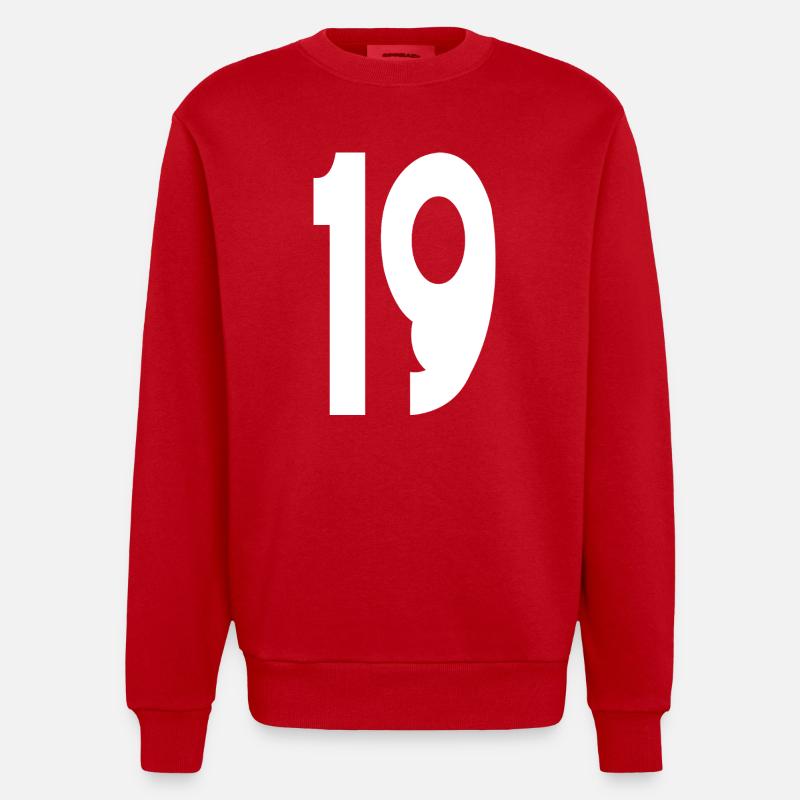 19 Dix-neuf Numéro 19 - Sweat bio épais oversize fabriqué en UE - rouge