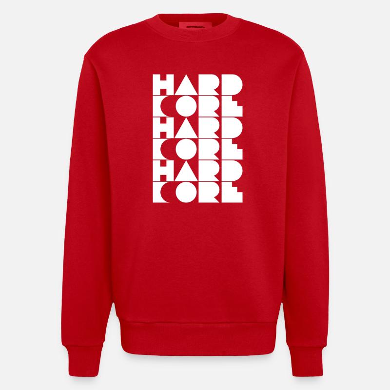 Hardcore Grid Typography - Heavyweight Oversized Organic Crew Neck Made in EU - röd