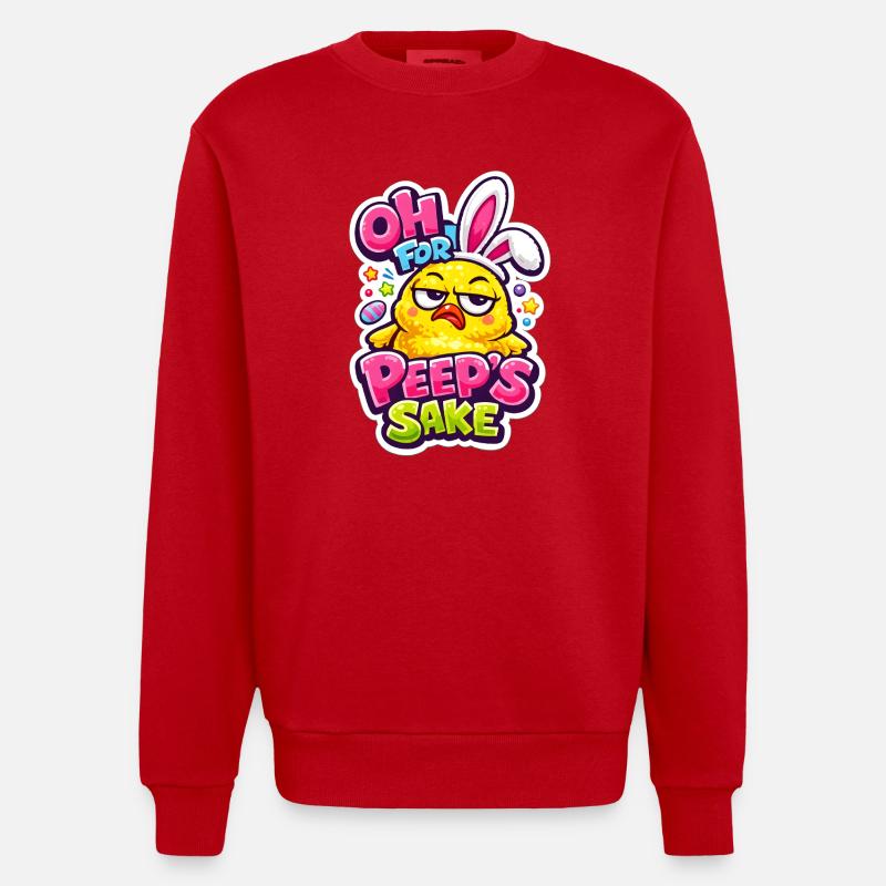 Joyeux Millésime de Pâques - Sweat bio épais oversize fabriqué en UE - rouge