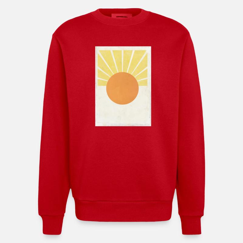 Sonne - Heavyweight Oversized Organic Crew Neck Made in EU - Rot