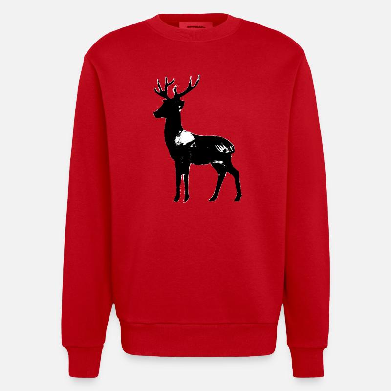 Cerf - Sweat bio épais oversize fabriqué en UE - rouge
