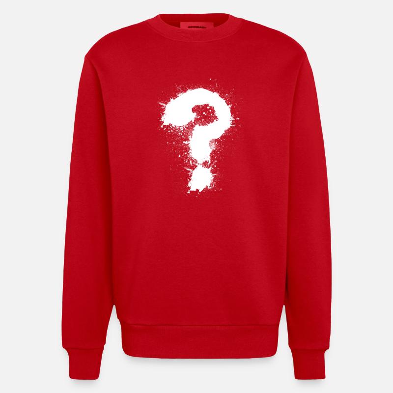 Point d'interrogation - Sweat bio épais oversize fabriqué en UE - rouge