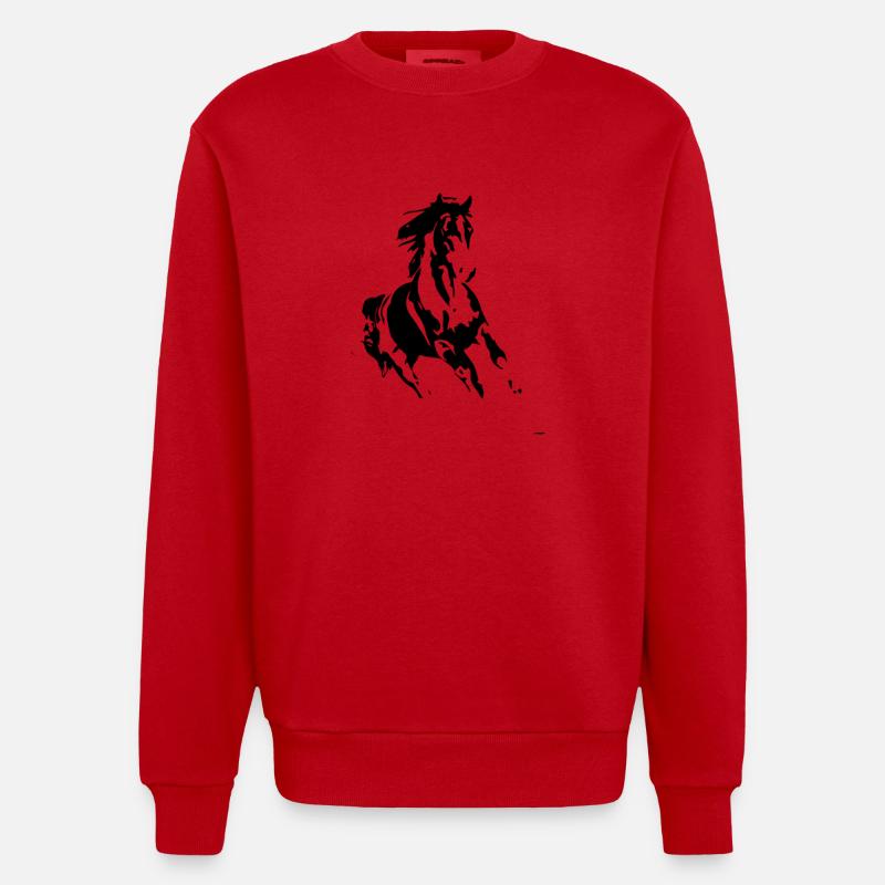 cheval de course 01 - Sweat bio épais oversize fabriqué en UE - rouge