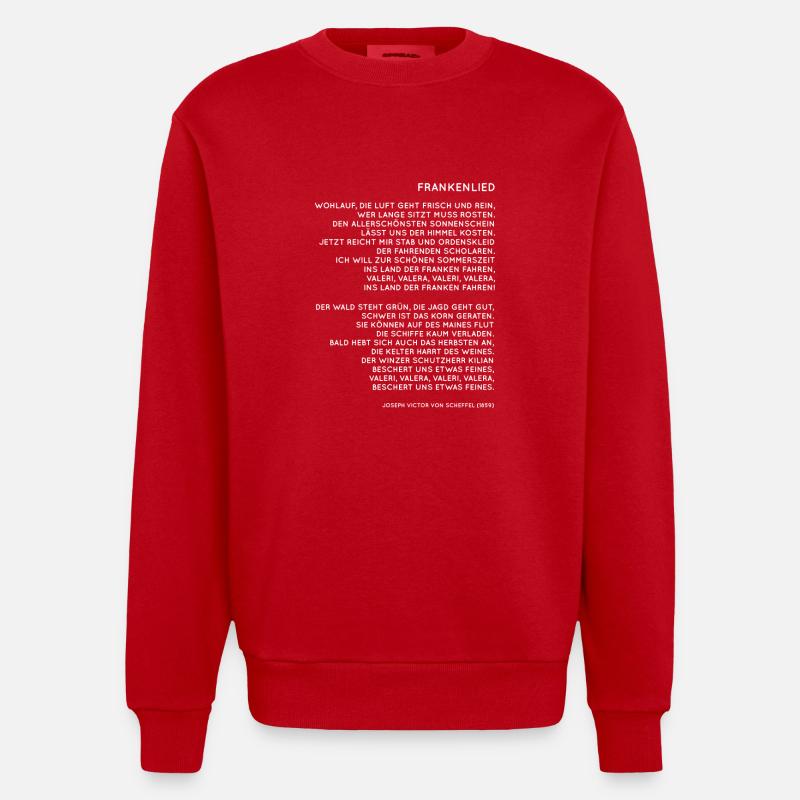 Franken Frankenlied - Sweat bio épais oversize fabriqué en UE - rouge