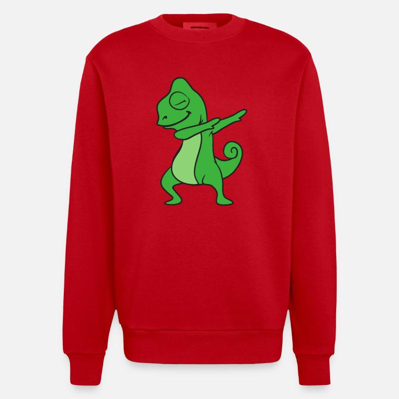 Dabbing Dab gecko reptiles - Sweat bio épais oversize fabriqué en UE - rouge