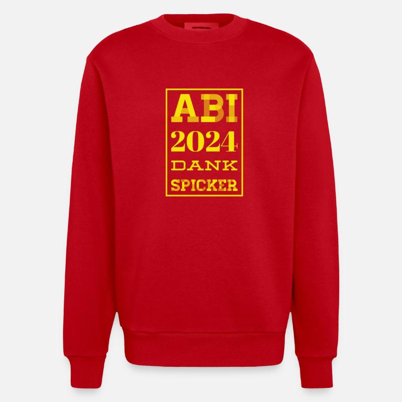 Abi 2024 Sprüche - Heavyweight Oversized Organic Crew Neck Made in EU - Rot