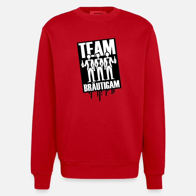 Équipe Marié Célibataire Mariage - Sweat bio épais oversize fabriqué en UE - rouge