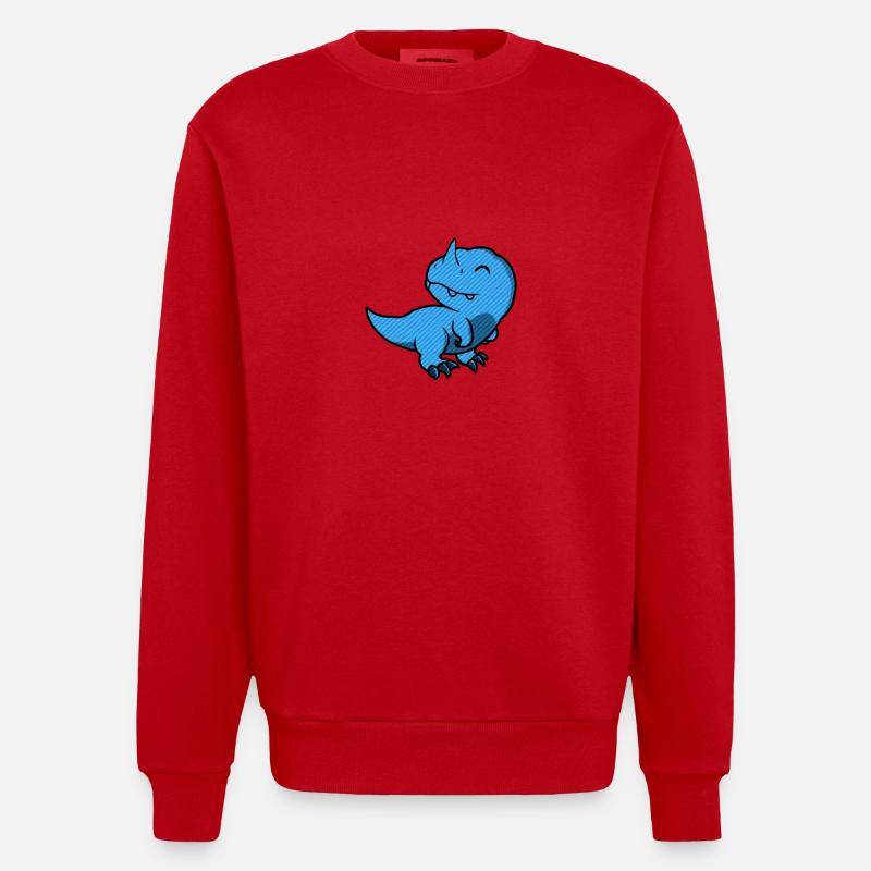 Rex Blue Cute - Heavyweight Oversized Organic Crew Neck Made in EU - Rot