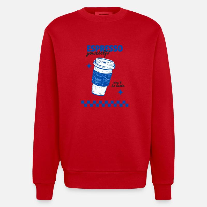Espresso vous-même - Sweat bio épais oversize fabriqué en UE - rouge