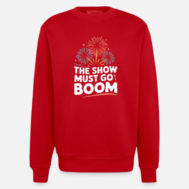 Pyrotechnics Fireworks Pyrotechnics - Heavyweight Oversized Organic Crew Neck Made in EU - red