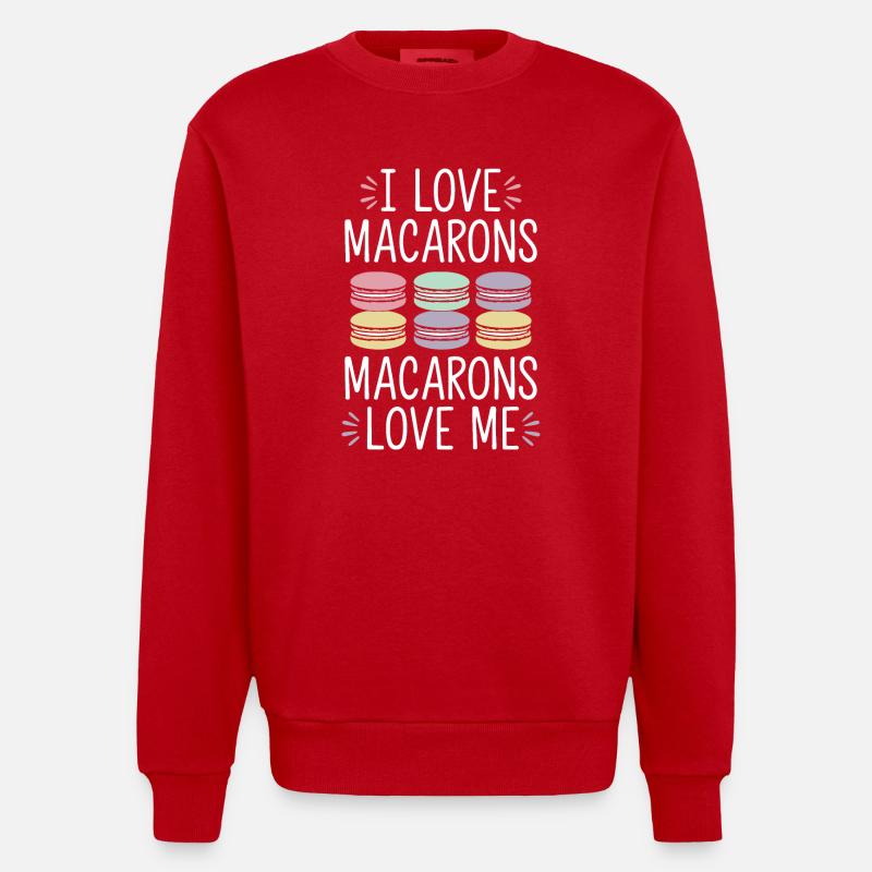 Love goes through macarons - Heavyweight Oversized Organic Crew Neck Made in EU - red
