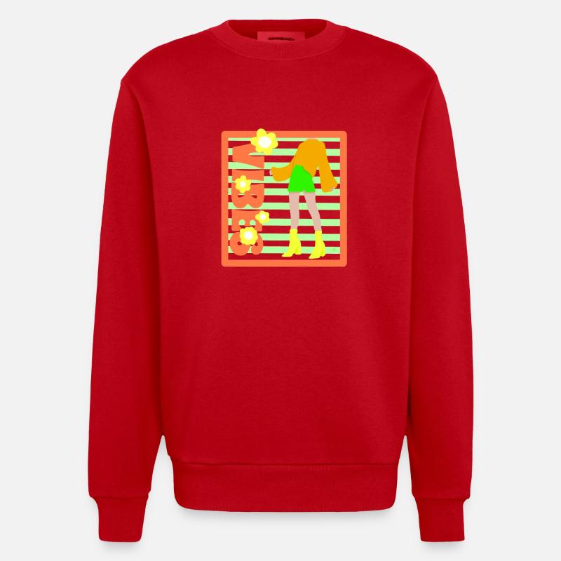 Bonnes ondes positives - Sweat bio épais oversize fabriqué en UE - rouge