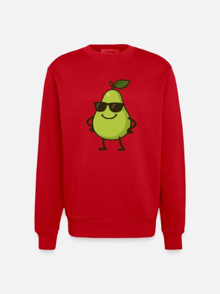 birne comic cool - Heavyweight Oversized Organic Crew Neck Made in EU - Rot
