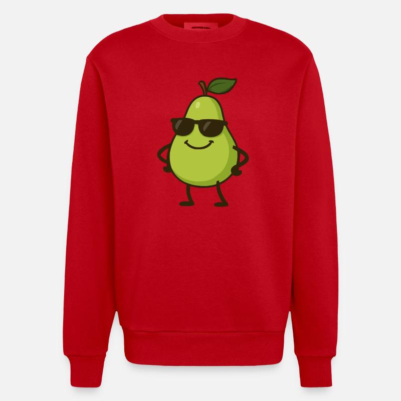 Pear Comic Cool - Heavyweight Oversized Organic Crew Neck Made in EU - red