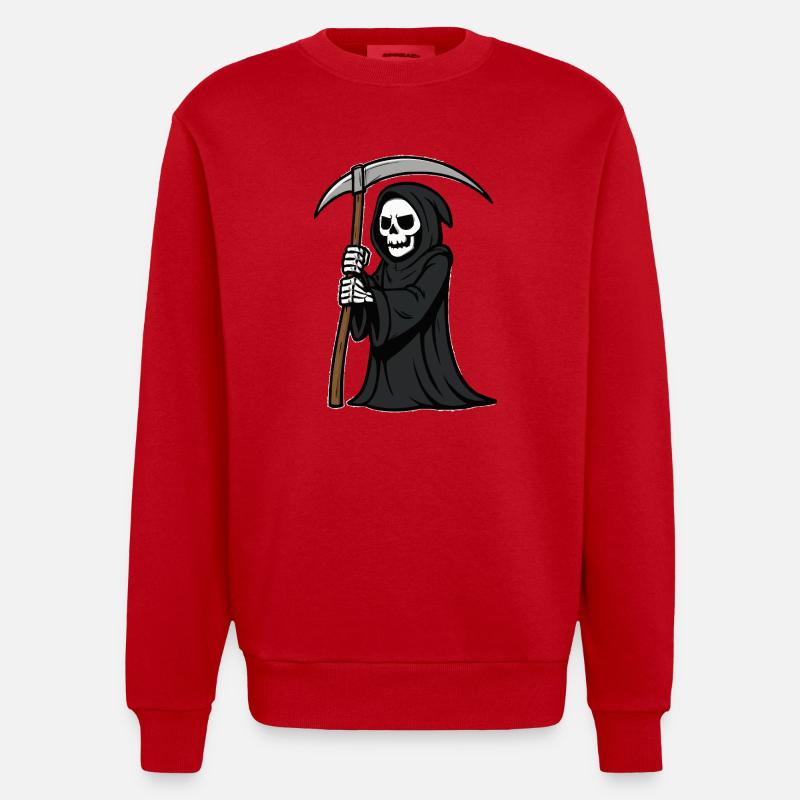sensenmann comic - Heavyweight Oversized Organic Crew Neck Made in EU - Rot
