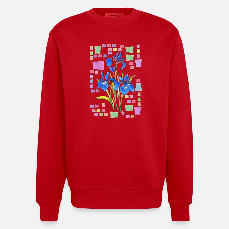Fleur - Sweat bio épais oversize fabriqué en UE - rouge