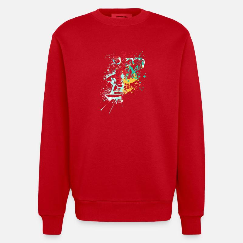 Splash skater Skateboard - Sweat bio épais oversize fabriqué en UE - rouge