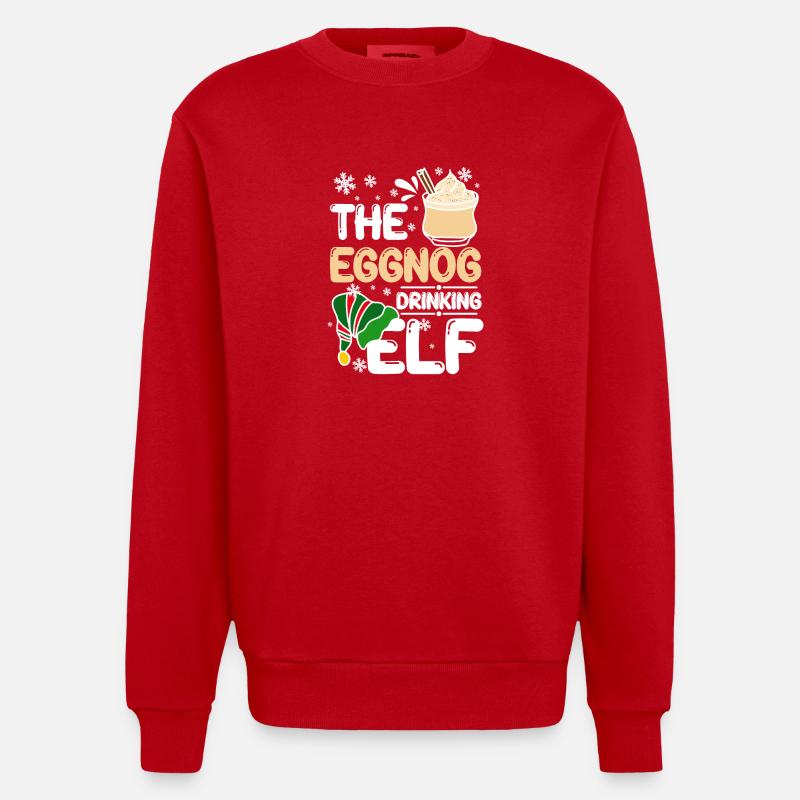 The eggnog drinking elf - Heavyweight Oversized Organic Crew Neck Made in EU - Rot