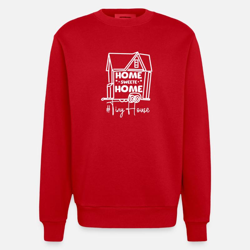 Maison douce maison tiny house - Sweat bio épais oversize fabriqué en UE - rouge