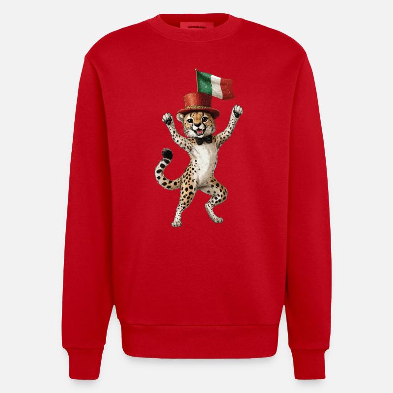 Gepard - Heavyweight Oversized Organic Crew Neck Made in EU - Rot