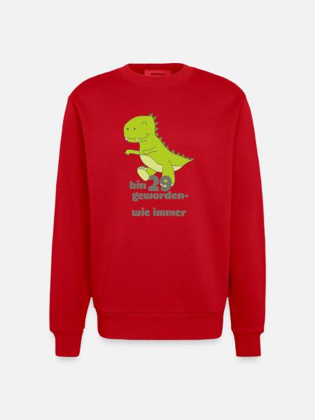 dino bin 29 - Heavyweight Oversized Organic Crew Neck Made in EU - Rot
