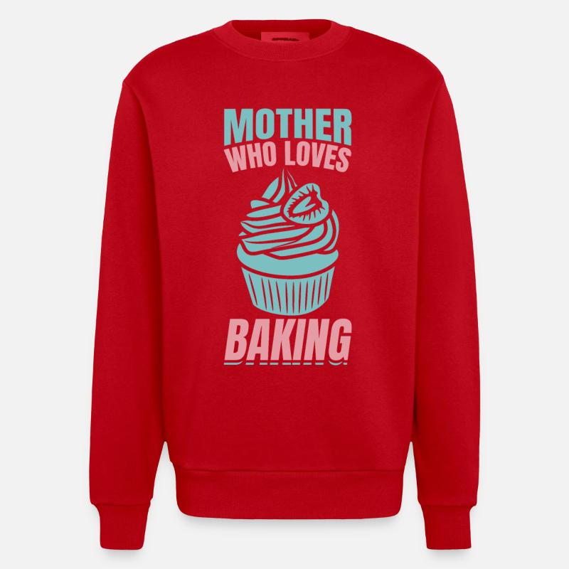 Mutter, die das Backen liebt - Heavyweight Oversized Organic Crew Neck Made in EU - Rot