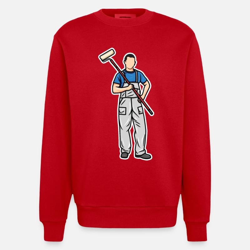 Kleiner Maler - Heavyweight Oversized Organic Crew Neck Made in EU - Rot