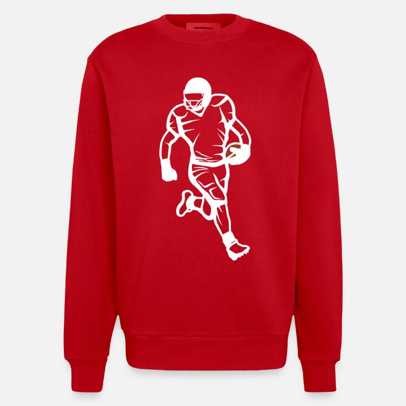 Dessin de footballeur - Sweat bio épais oversize fabriqué en UE - rouge