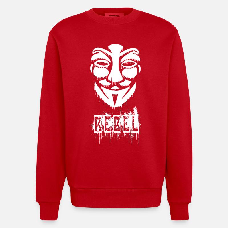Anonymous graffiti - Heavyweight Oversized Organic Crew Neck Made in EU - red