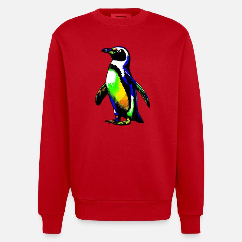 Pinguin - Heavyweight Oversized Organic Crew Neck Made in EU - Rot