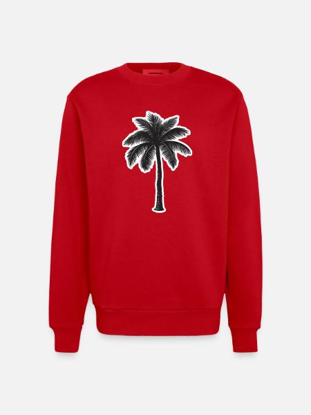 Palmier - Sweat bio épais oversize fabriqué en UE - rouge
